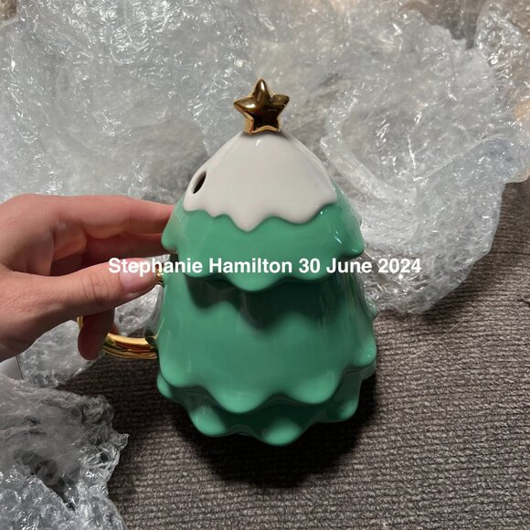 Starbucks Christmas Tree Mug with Lid and Stirrer - Picture 8 of 9